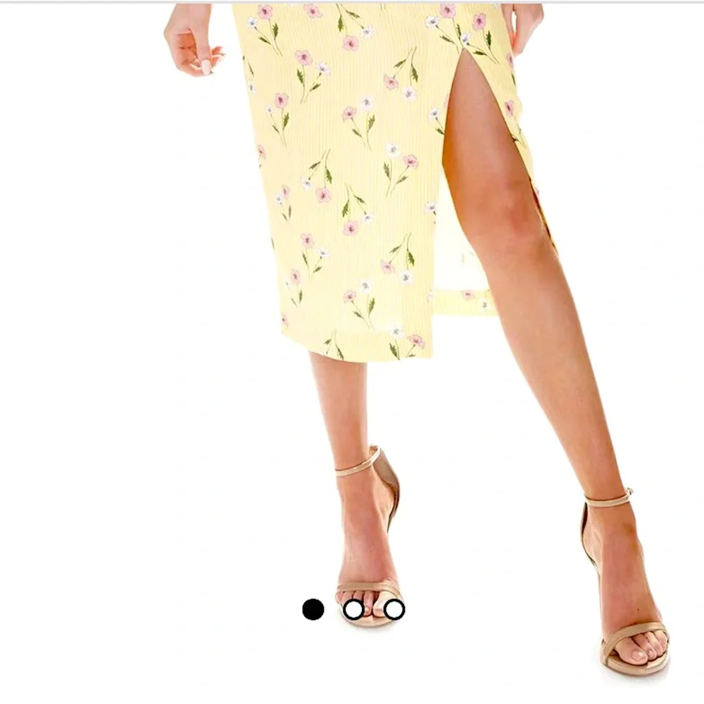 Finders Keepers Limoncello Floral Linen Strapless Bodycon Dress Sz M Easter - Picture 4 of 15